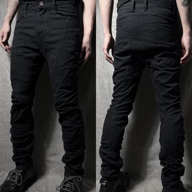 D.HYGEN Patchwork Overlock Curved Pants