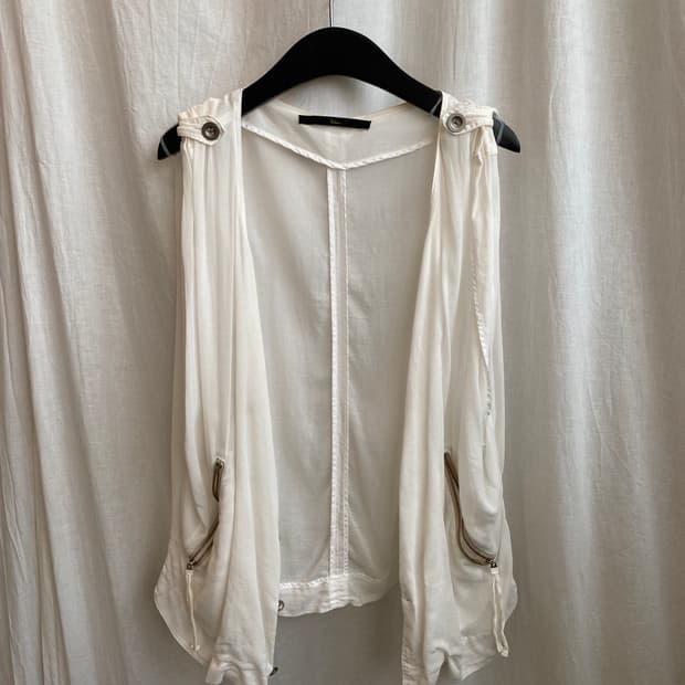 화이트 시스루 베스트 자켓(F)