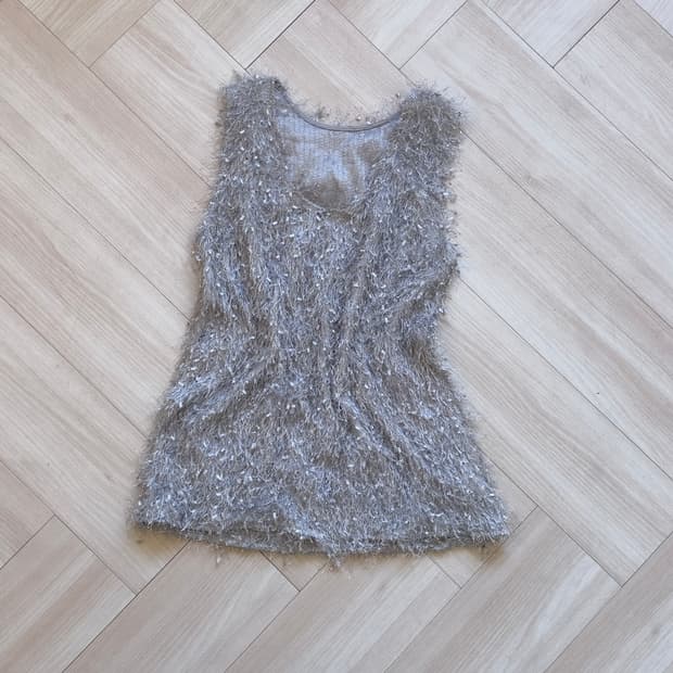 [Vintage] Feather Yarn Sparkle Tank Top