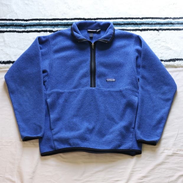 파타고니아 빈티지 90s 마수피얼 신칠라 하프집업 플리스 블루M