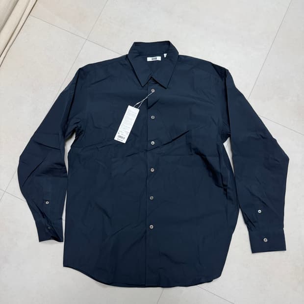 유니클로 코튼100 셔츠 네이비 XL 새상품