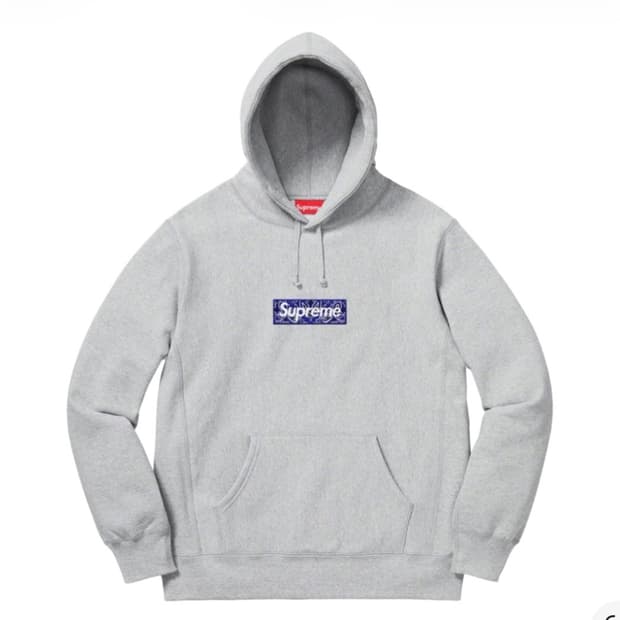 슈프림 반다나 박스로고 후드 그레이 색상 라지 판매 합니다