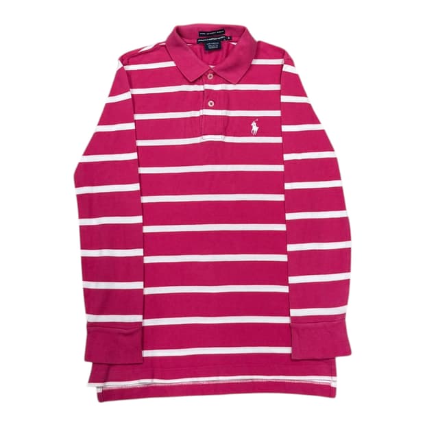 폴로 랄프로렌 핑크 스트라이프 PK 긴팔 카라티 S
