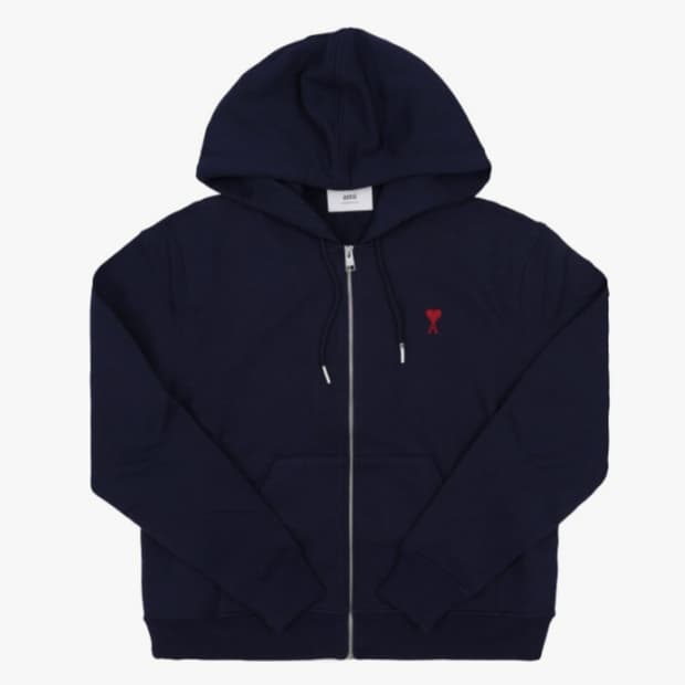 아미 하트 로고 후드집업 네이비 [새상품/남녀공용/QR인증]