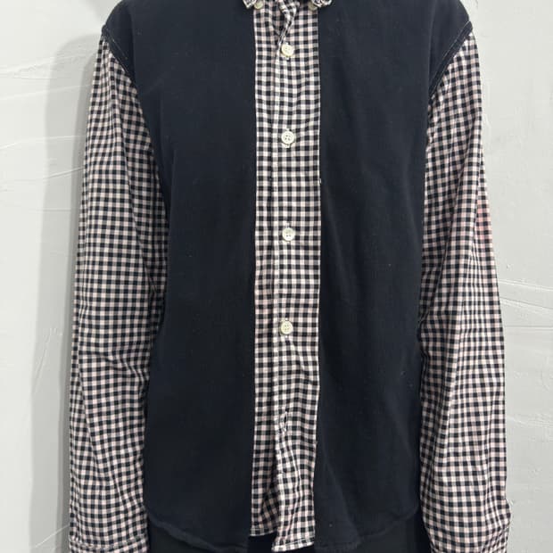 whiz pink check detail shirt