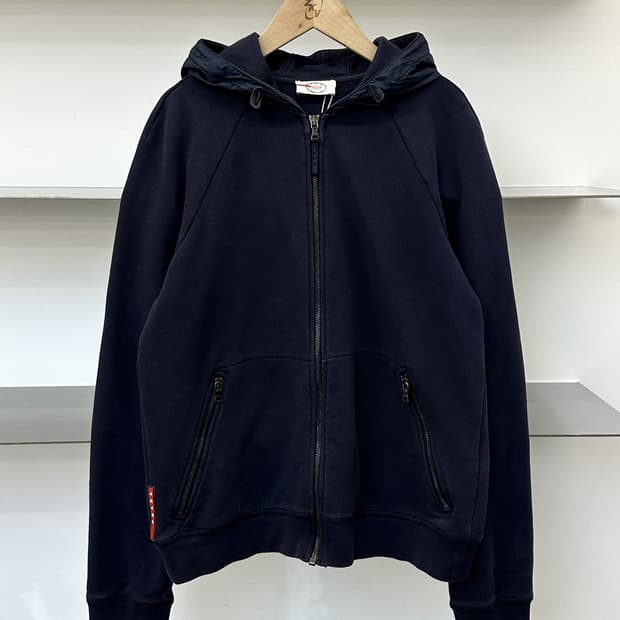 프라다 나일론 패널 후드집업