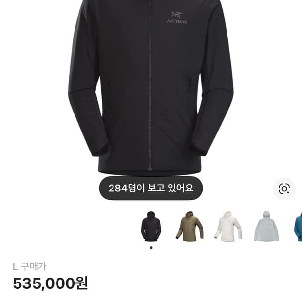 아크테릭스 아톰 SL 후디 블랙 L