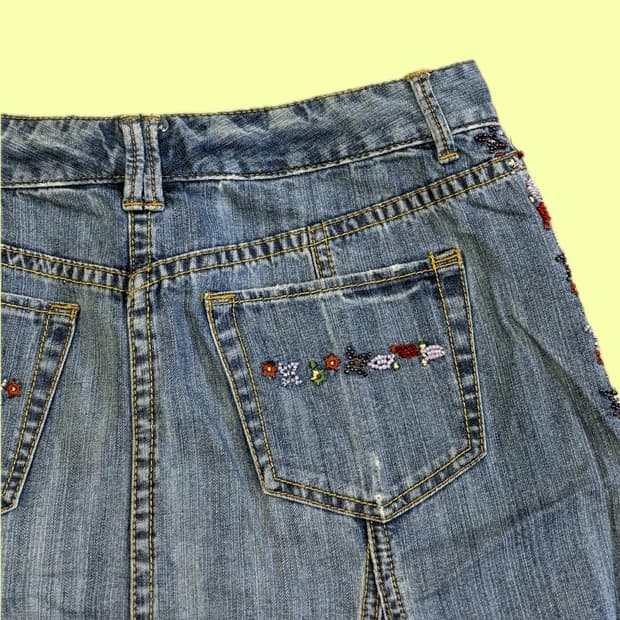 타미힐피거 데님 롱 스커트