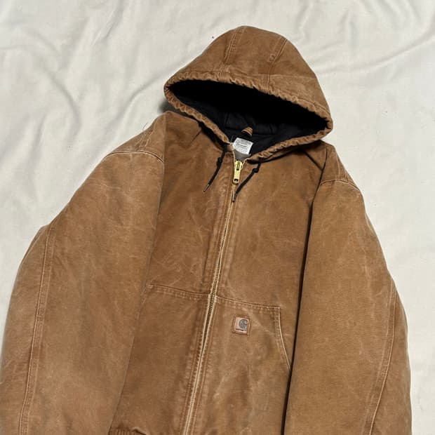 XL 칼하트 j130 샌드스톤 후드 자켓