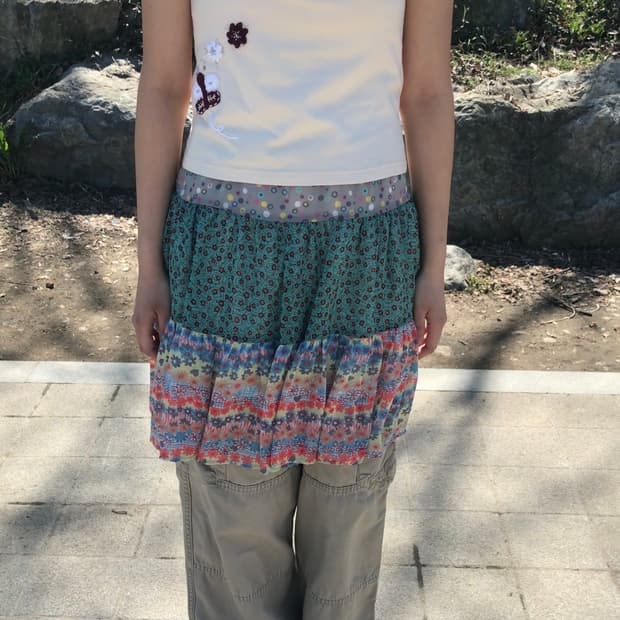 모리걸 핀터깔 y2k 베이지 카고 팬츠