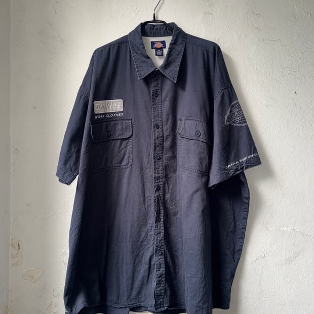 [4XL]Dickies 디키즈 자수 반팔 워크 셔츠