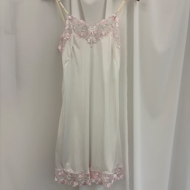 Sweetheart Lace Trim Silky Cami Dress