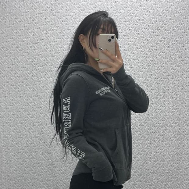 아베크롬비 올드스쿨 Y2K 슬림핏 약기모 후드집업 M C08773