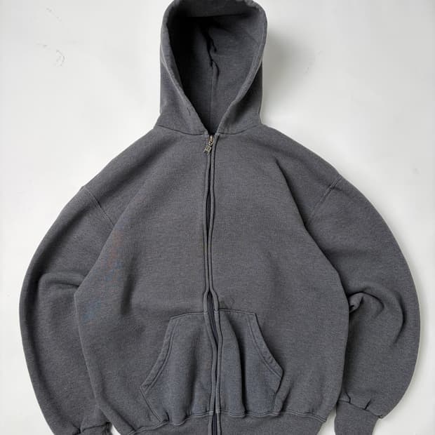 90s Russell Zip Up Hoodie (charcoal)