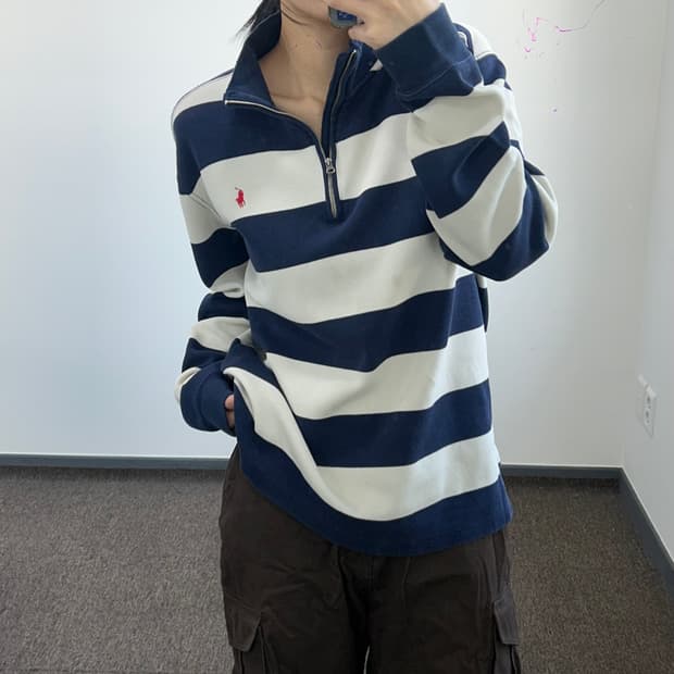 Polo 폴로 레드포니 네이비 스트라이프 반집업