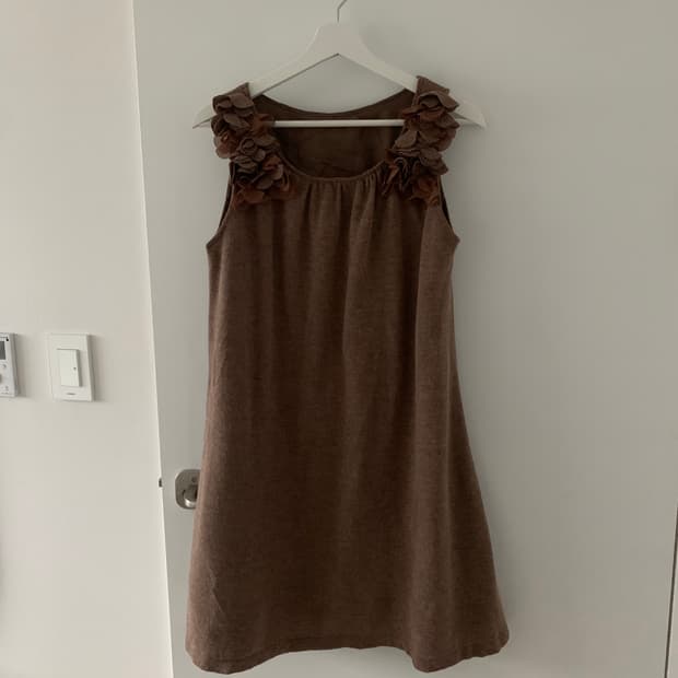 낙엽 슬리브리스 원피스