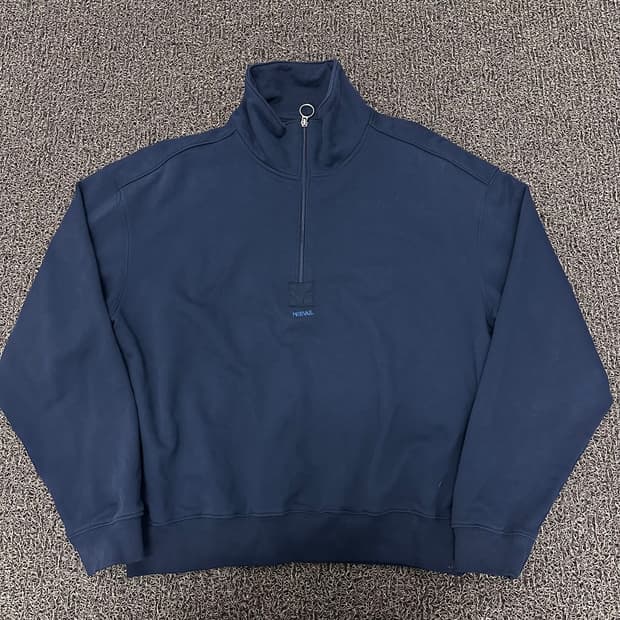 PREVAIL 프리베일 여성 하프넥 맨투맨 네이비