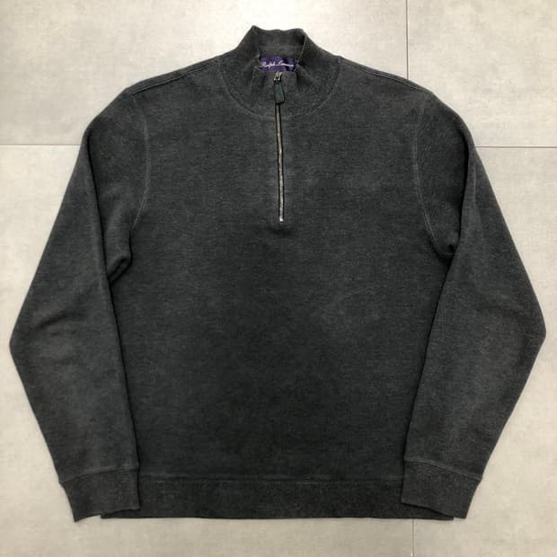 폴로 랄프로렌 퍼플라벨 이태리 코튼 반집업 풀오버 스웻 티셔츠 S