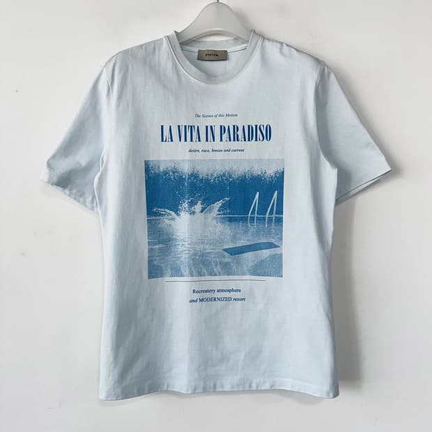 시스템 그래픽 프린팅 반팔 티셔츠