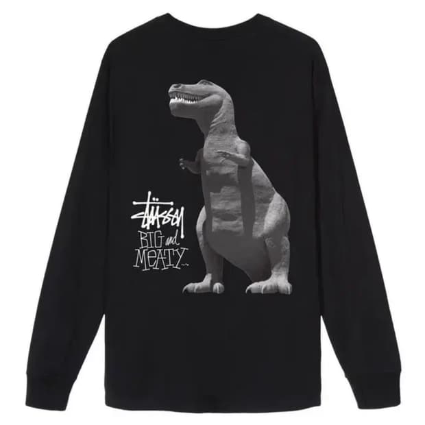 스투시 Big and Meaty 검정 긴팔 티셔츠 롱슬리브 s