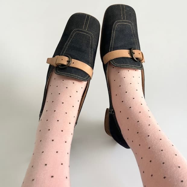 미우미우 00s 스퀘어 토 버클 로퍼