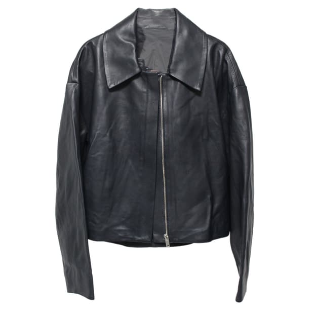 COS 코스 램스킨 싱글레더자켓