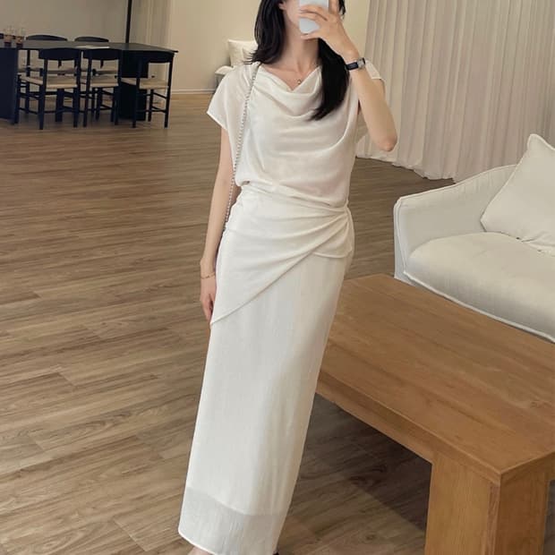 라메레이 블라우스 스커트 셋업 S