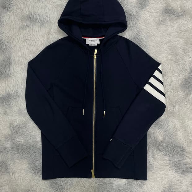 톰브라운 사선완장 금장 후드집업 네이비 [2]
