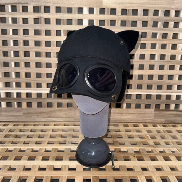 빈티지 고양이 고글 캡