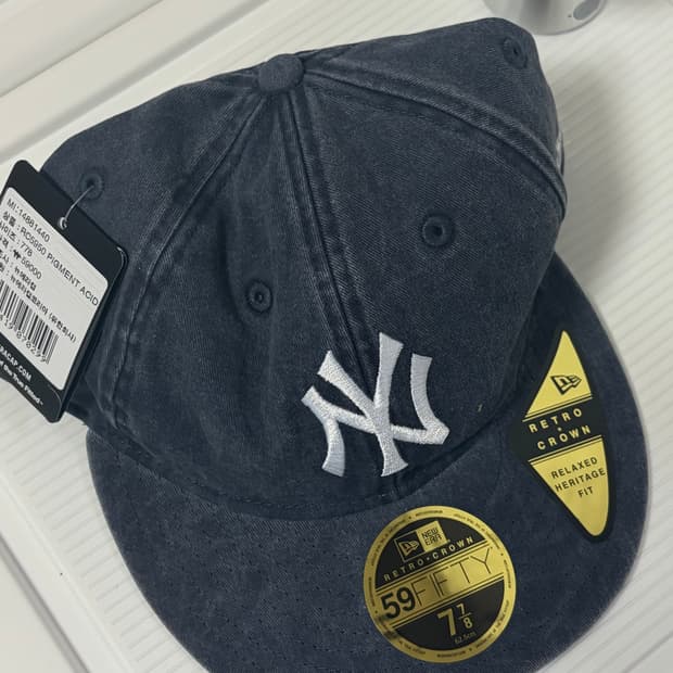 MLB 뉴욕 양키스 피그먼트 애시드 워싱 레트로 크라운 피티드캡 네이비