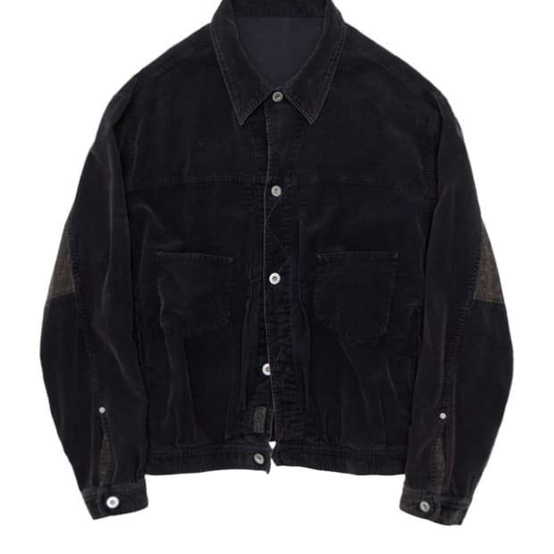 4) 폴리테루 1011 페이즐리 트러커 자켓 코듀로이 다크퍼플네이비