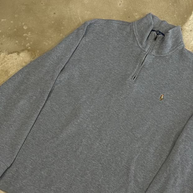 L 폴로랄프로렌 그레이 반집업 니트