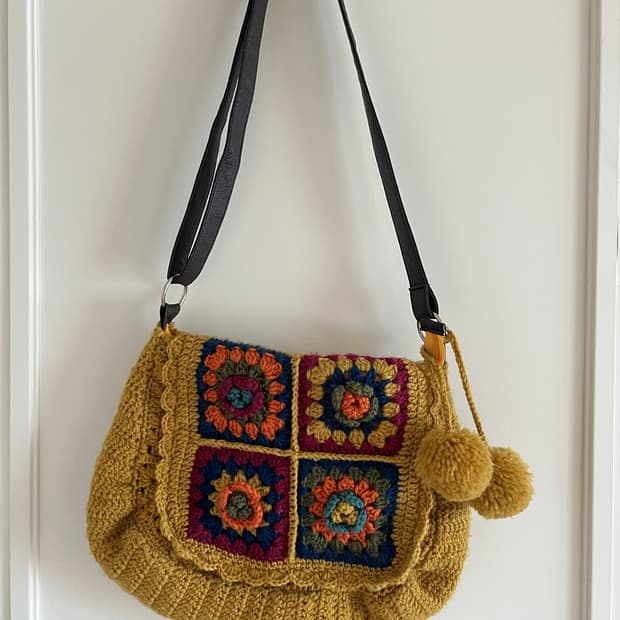 빈티지 모리걸 크로셰 니트 크로스백