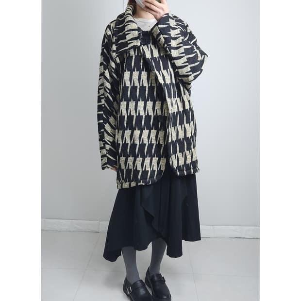 (📢15일까지)패턴 하이넥 자켓