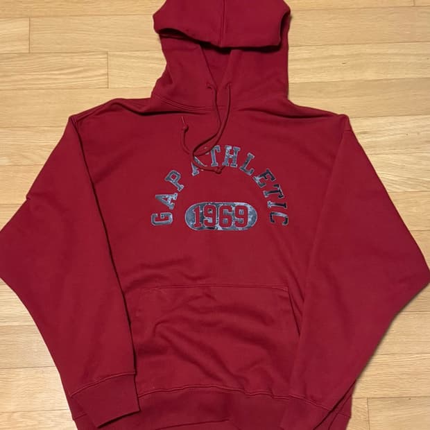 갭 버건디 후드티 s