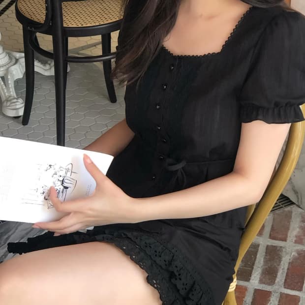 (미개봉) 제니오 펄 에스닉 블라우스 블랙