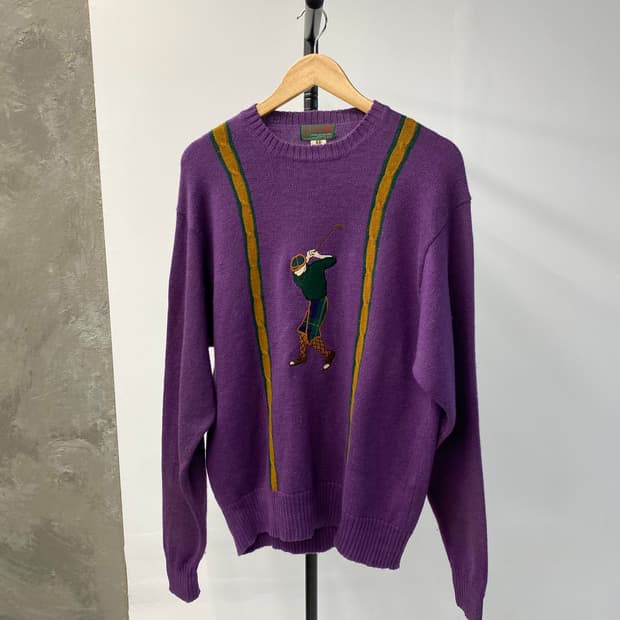 [M] 90s CVQ PER UOMO 자수 디테일 니트