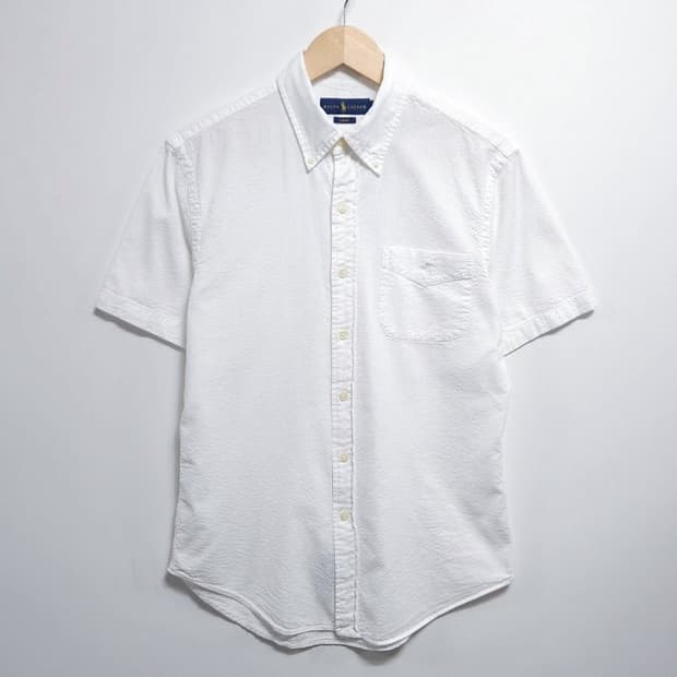 95 POLO 폴로 랄프로렌 시어서커 반팔 셔츠화이트