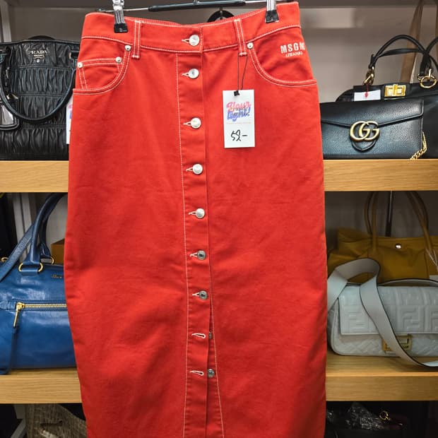MSGM 레드 롱 스커트
