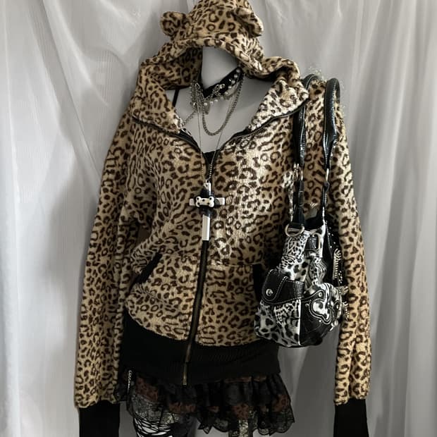 Gal 갸루 호피 집업 세트 axes femme