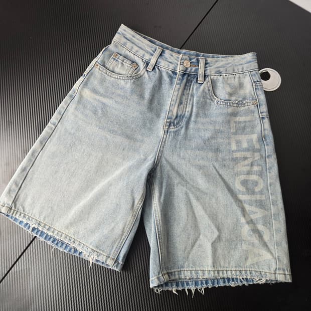 발렌시아가 청바지 반바지 연청