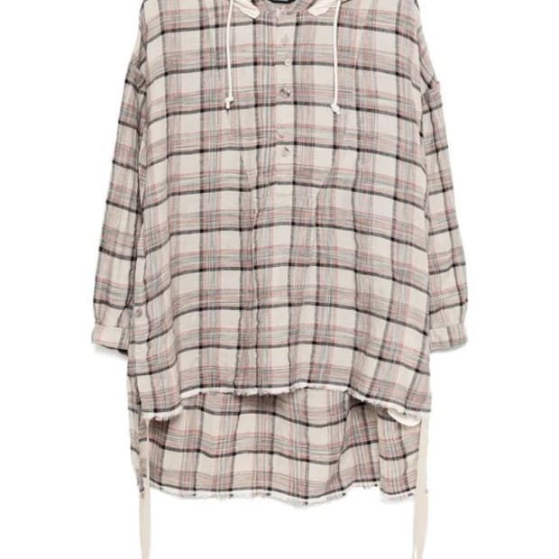 Undercover hooded check shirt