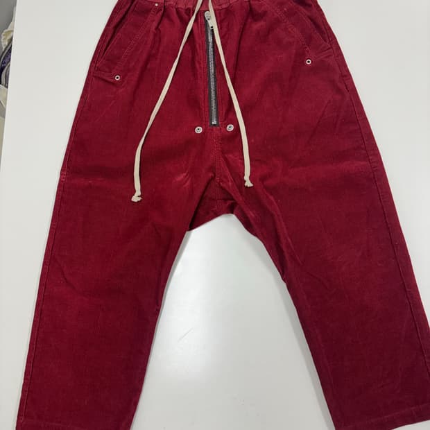 릭오웬스 버건디 코듀로이 밴딩팬츠