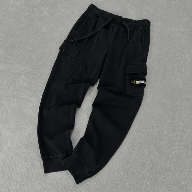 내셔널지오그래픽 블랙 카고 조거팬츠 m