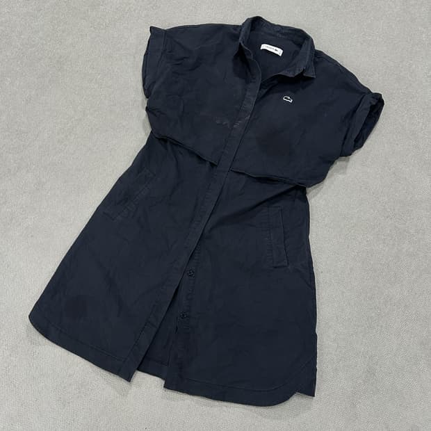 라코스테 블랙 셔츠형 원피스 40