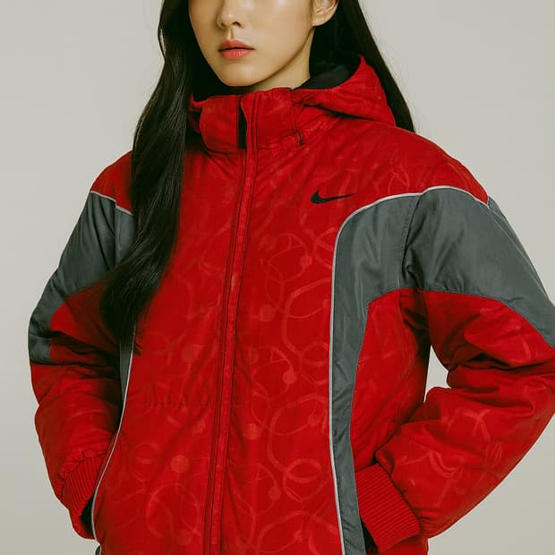 나이키 레드 덕다운 패딩 레드 L 65 55