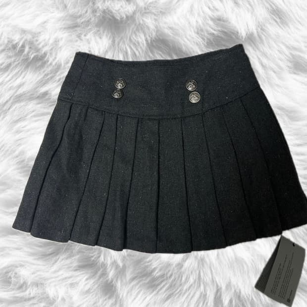 Vintage pleats skirt [charcoal gray]