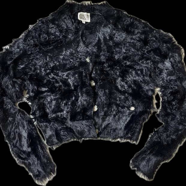 블랙 퍼 가디건 