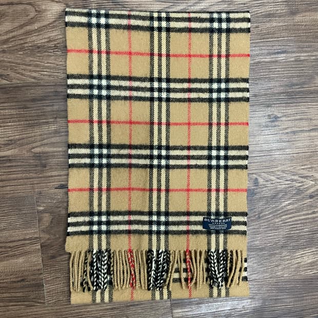 버버리 램스울 노바체크 머플러 목도리 베이지