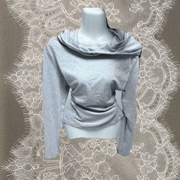 후드 실버 롱슬리브